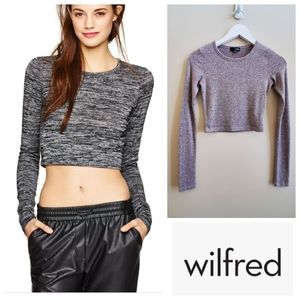 Wilfred Free XXS Dewi Purple Crop Top Long Sleeve